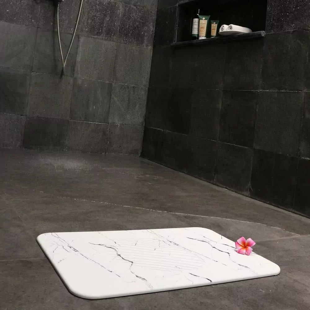 Tapis salle de bain antidérapant - Diatomite pour un séchage rapide