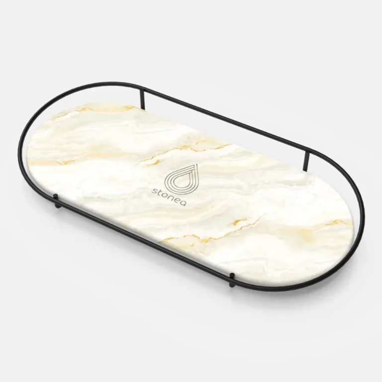 Rangement Maquillage Stylé en Diatomite - Plateau Moderne
