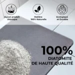 Tapis de Bain en Diatomite Blanc Éternel - Séchage Ultra-Rapide, Antidérapant, 100% Naturel
