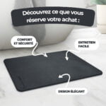 Tapis de Bain en Diatomite Blanc Éternel - Séchage Ultra-Rapide, Antidérapant, 100% Naturel