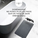 Tapis de Bain en Diatomite Blanc Éternel - Séchage Ultra-Rapide, Antidérapant, 100% Naturel