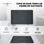 Tapis de Bain en Diatomite Blanc Éternel - Séchage Ultra-Rapide, Antidérapant, 100% Naturel