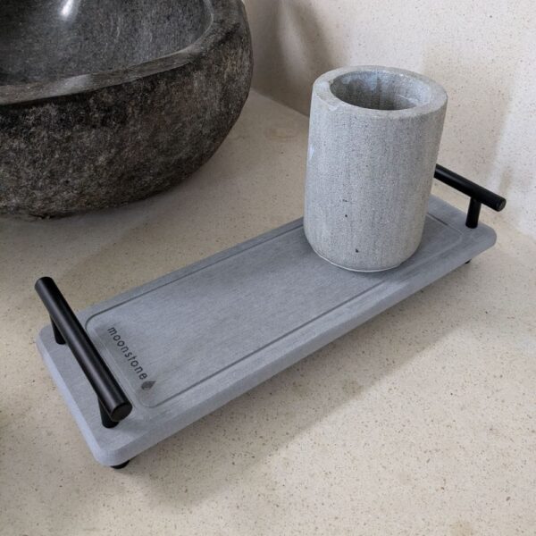 Porte-savon pour la salle de bain effet pierre naturelle, authentique et absorbant