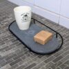 Rangement en pierre naturelle pour accessoires de bain