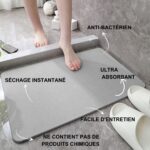 Tapis de bain Gris Nuage en diatomite Terra