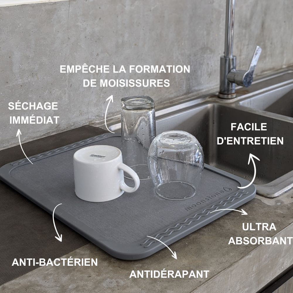 Égouttoir en pierre de diatomite Lumi
