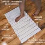 Grand tapis de bain Gris Cendre en diatomite Agilis XL