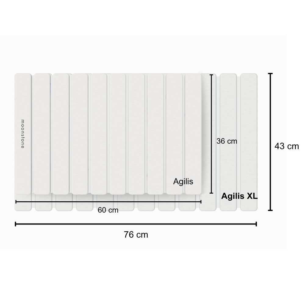 Grand tapis de bain Gris Cendre en diatomite Agilis XL