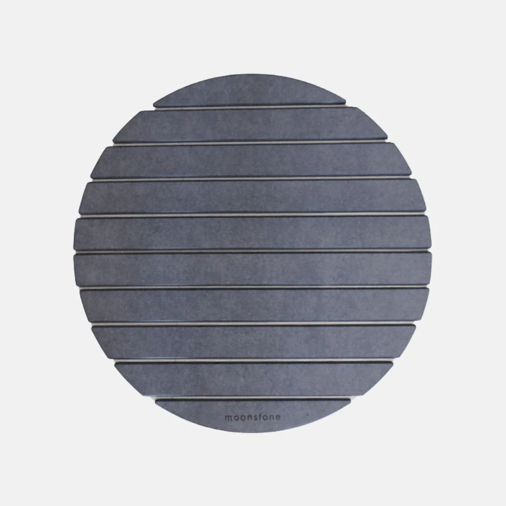 Tapis de bain rond Gris Orage en diatomite Agilis