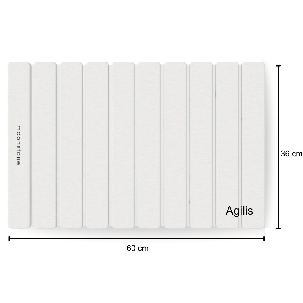 Tapis de bain pliable Gris Orage en diatomite Agilis