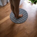 Tapis de bain rond Gris Orage en diatomite Agilis