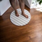 Tapis de bain rond Gris Nuage en diatomite Agilis