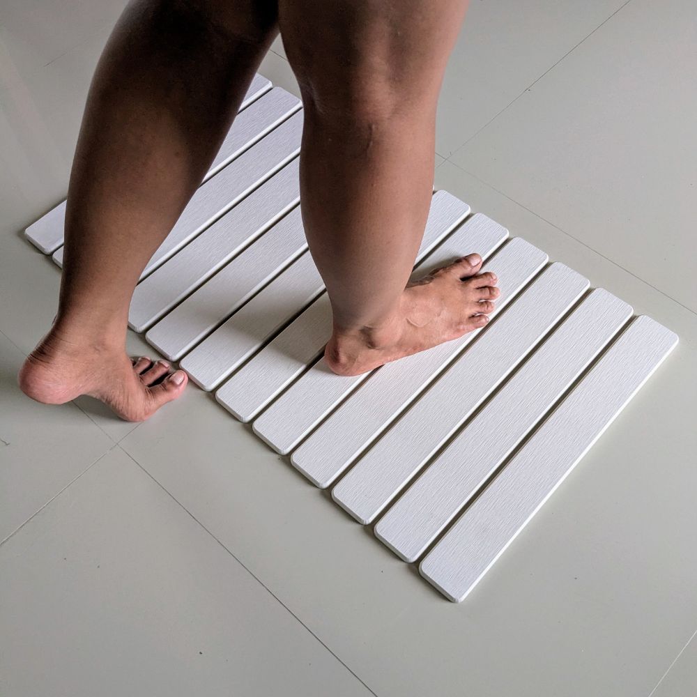 Grand tapis de bain Blanc Éternel en diatomite Agilis XL