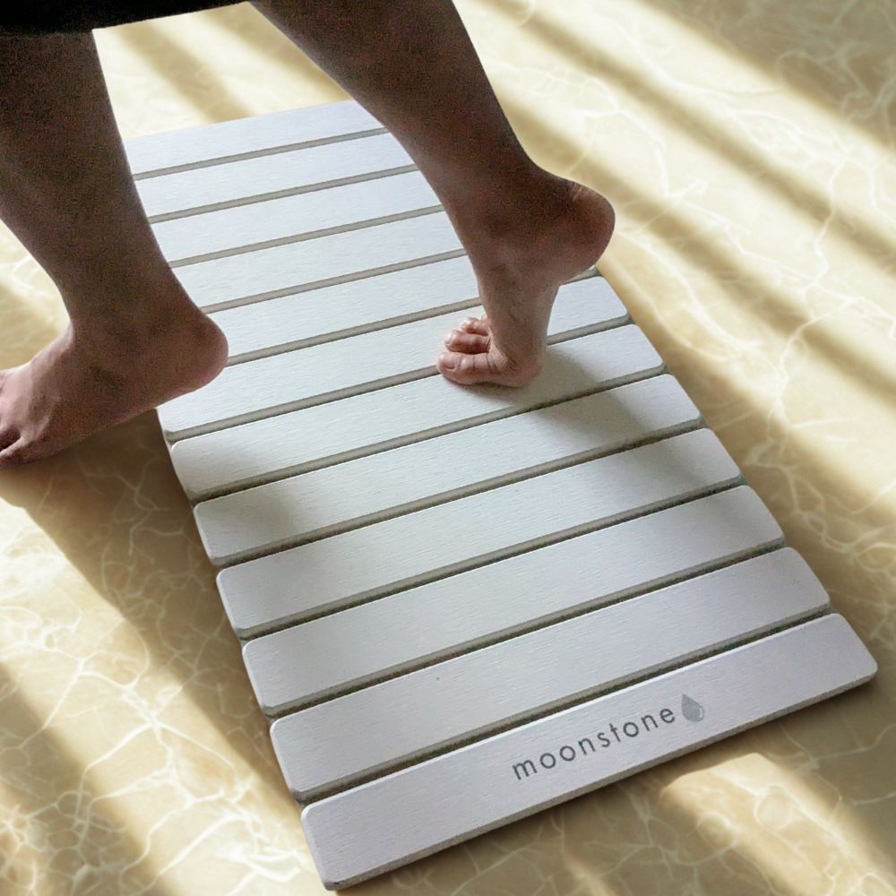 Grand tapis de bain Blanc Éternel en diatomite Agilis XL