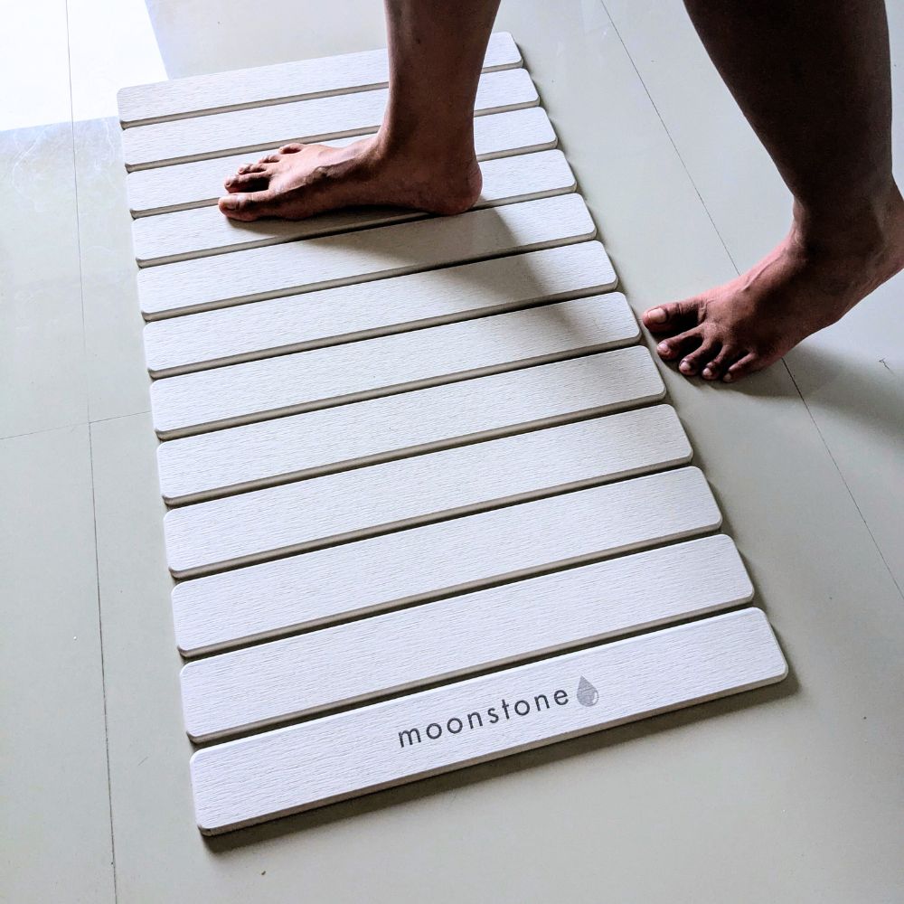 Grand tapis de bain Blanc Éternel en diatomite Agilis XL