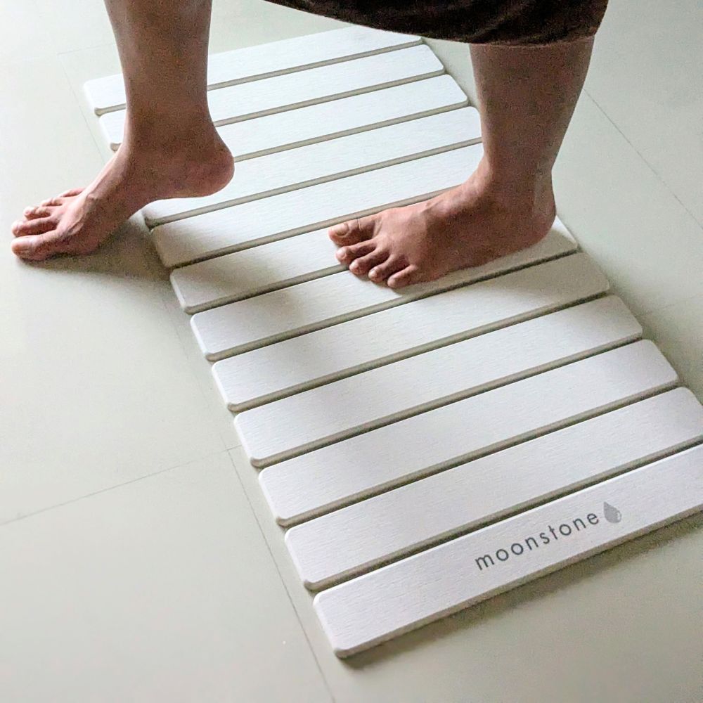 Grand tapis de bain Blanc Éternel en diatomite Agilis XL