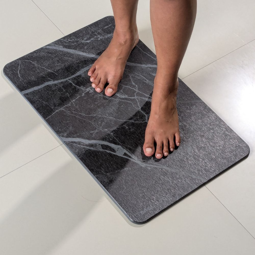 Tapis de bain Gris Nocturne en diatomite Terra
