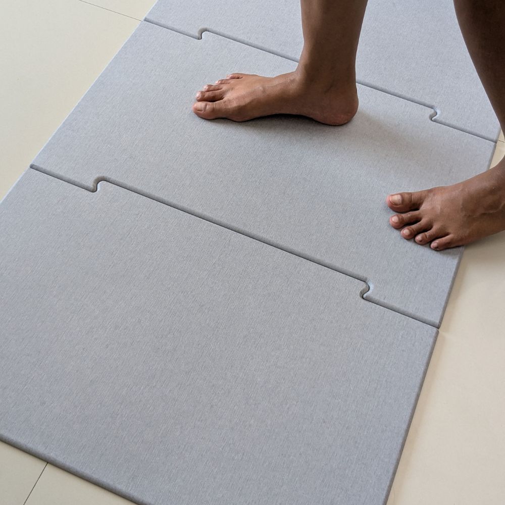 Tapis de bain grande taille Gris Nuage en diatomite Modula
