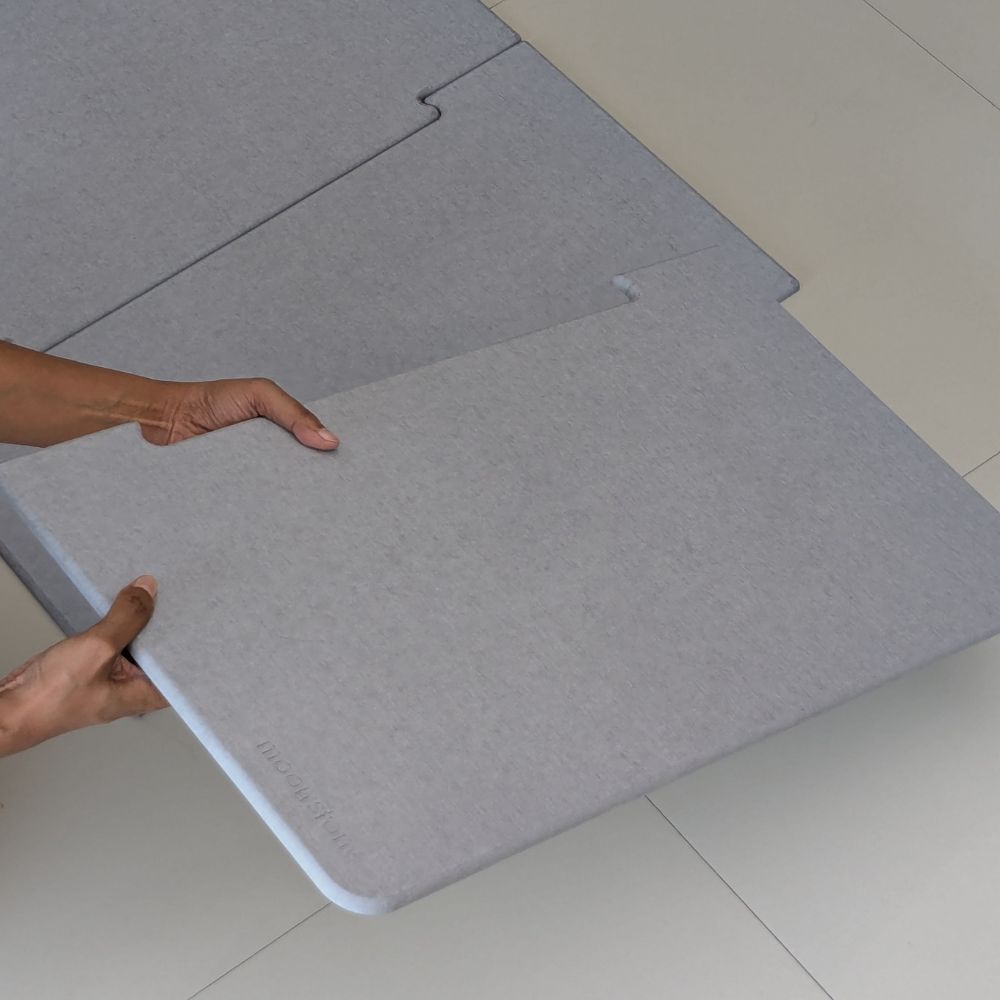 Tapis de bain grande taille Gris Nuage en diatomite Modula