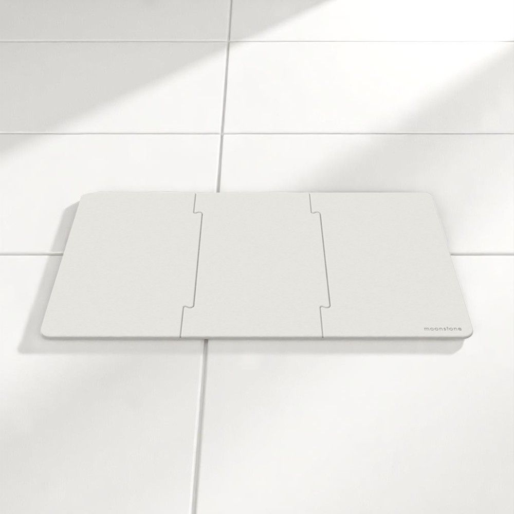 Tapis de bain grande taille Blanc Eternel en diatomite Modula