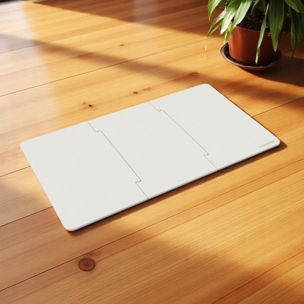 Tapis de bain grande taille Blanc Eternel en diatomite Modula