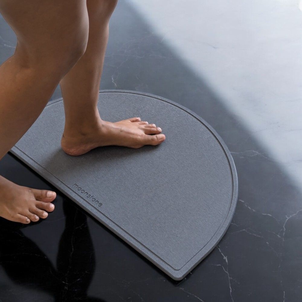 Tapis de bain Gris Nuage en diatomite Luna