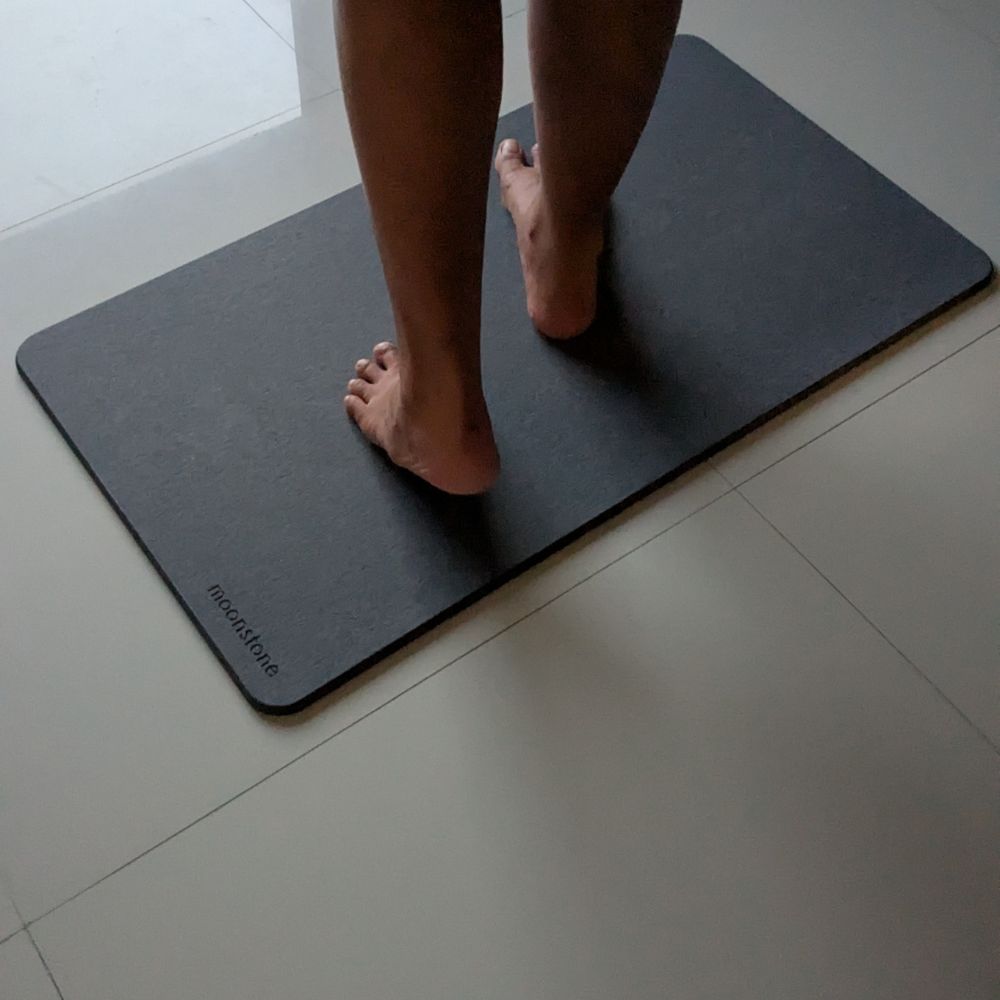 Grande taille tapis de bain Gris Orage en diatomite Terra XL