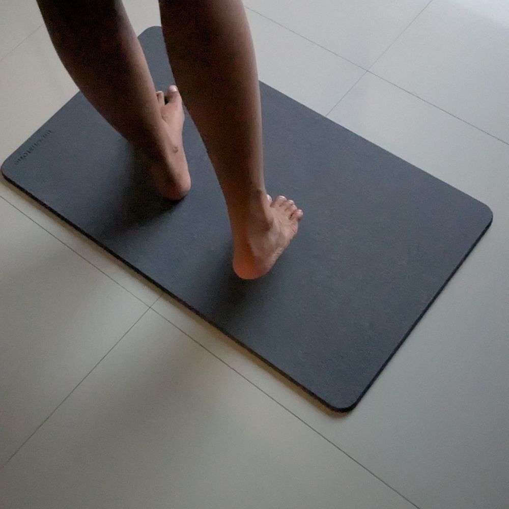 Grande taille tapis de bain Gris Orage en diatomite Terra XL