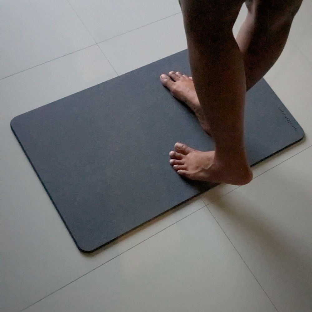 Grande taille tapis de bain Gris Orage en diatomite Terra XL