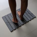 Tapis de bain pliable Gris Cendre en diatomite Agilis
