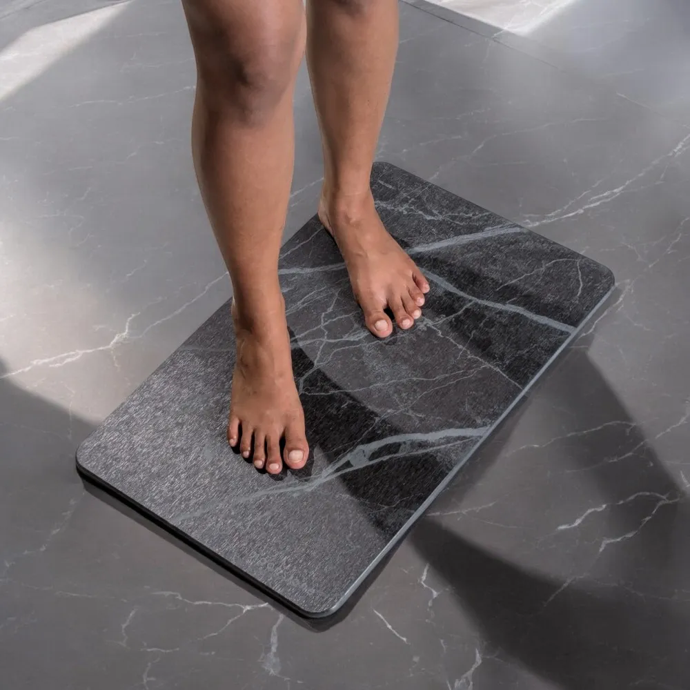 Tapis de bain Gris Nocturne en diatomite Terra