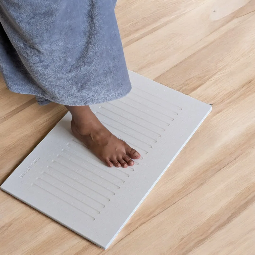 Tapis de bain Blanc Éternel en diatomite Terra Lina