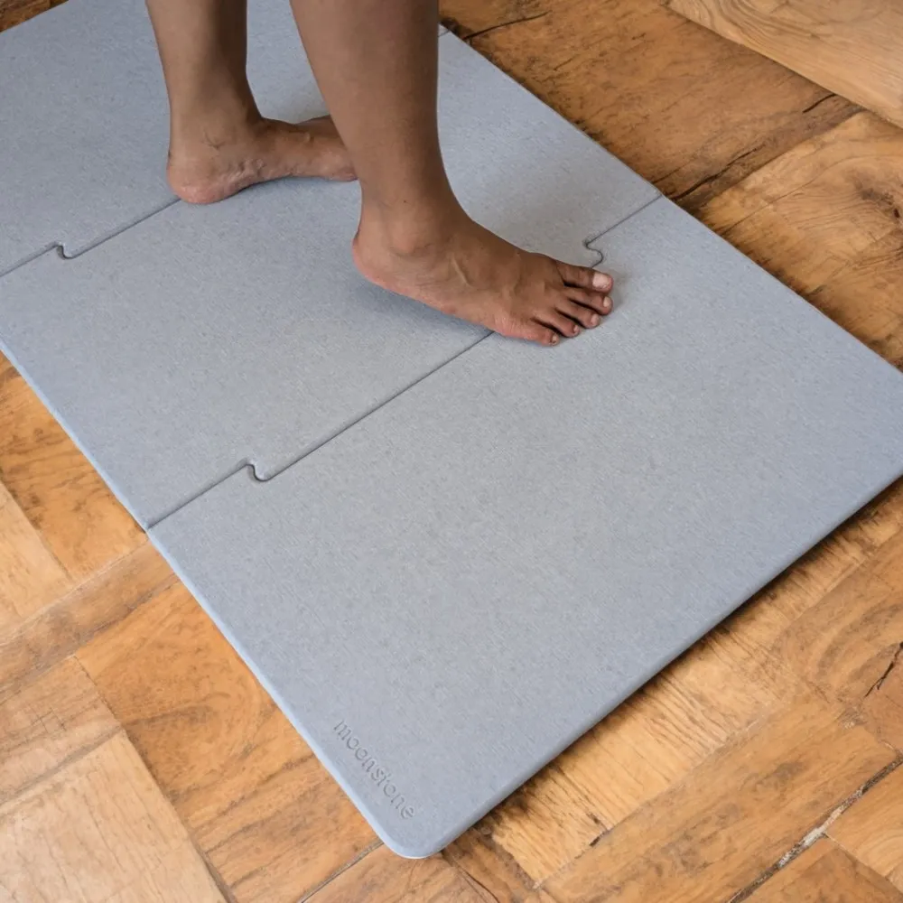 Tapis de bain grande taille Gris Nuage en diatomite Modula