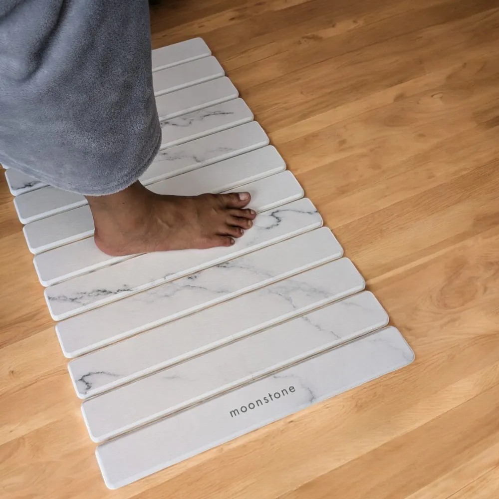 Grand tapis de bain Blanc Brume en diatomite Agilis XL