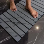 Grand tapis de bain Gris Cendre en diatomite Agilis XL