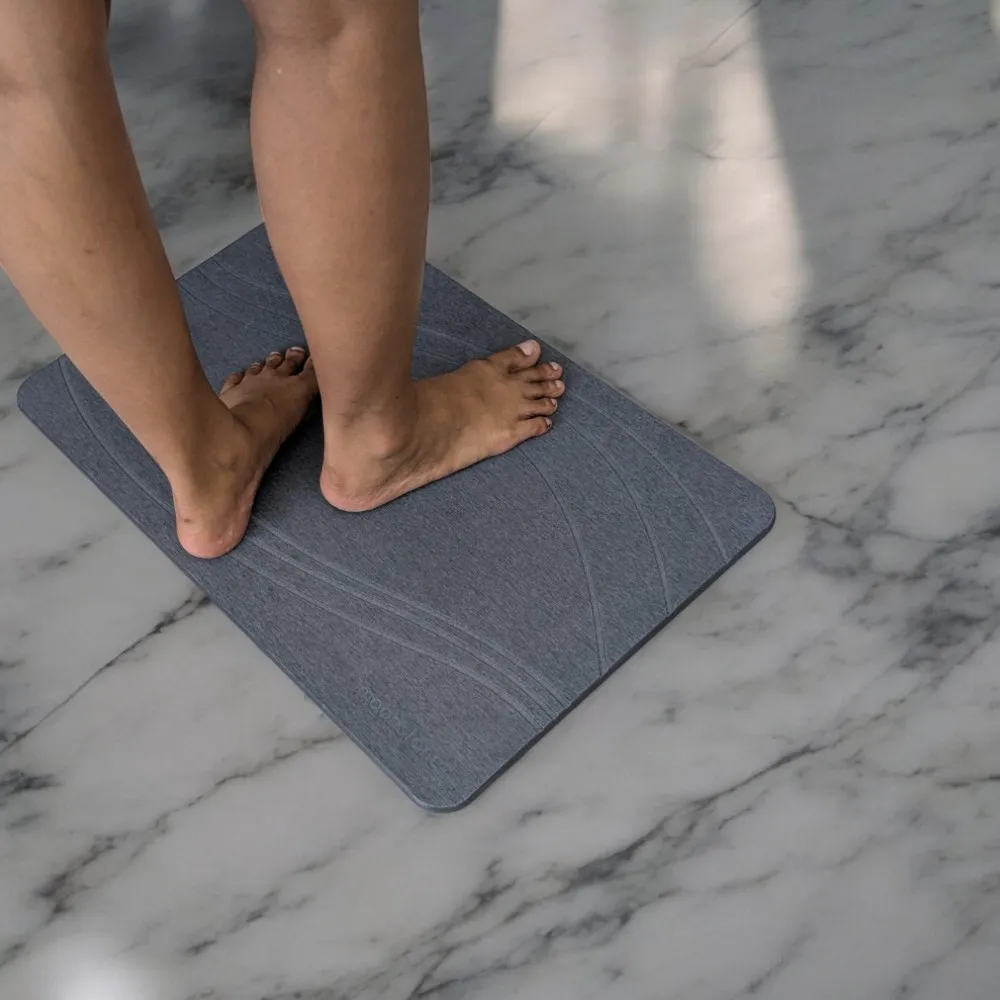 Tapis de bain Gris Orage en diatomite Terra Vela