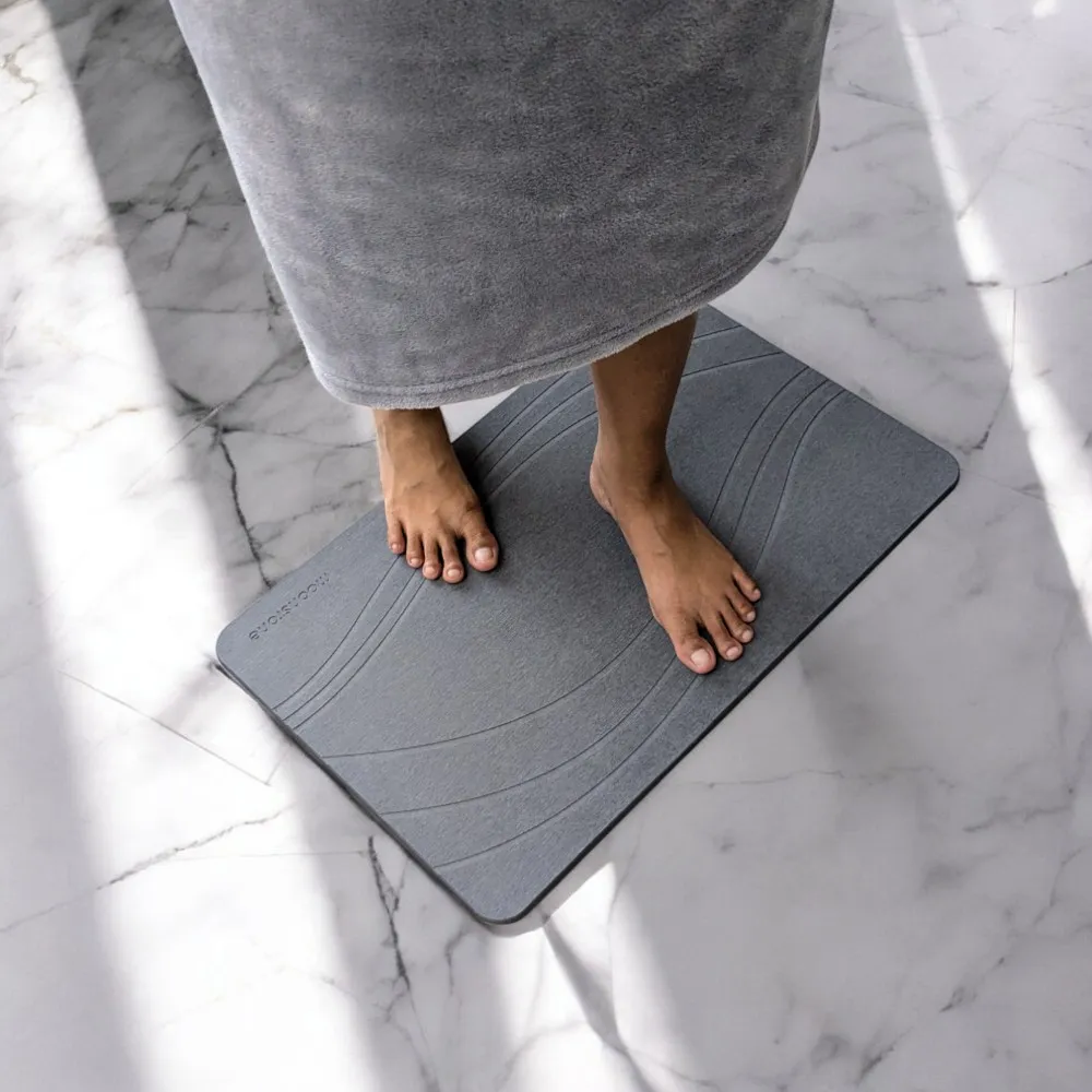 Tapis de bain Gris Orage en diatomite Terra Vela