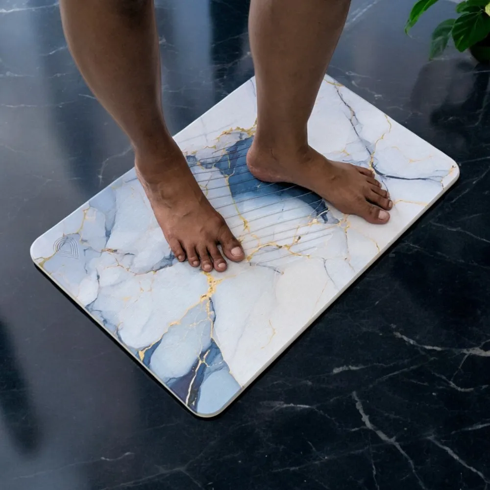 Tapis de bain Bleu Saphir en diatomite Essence