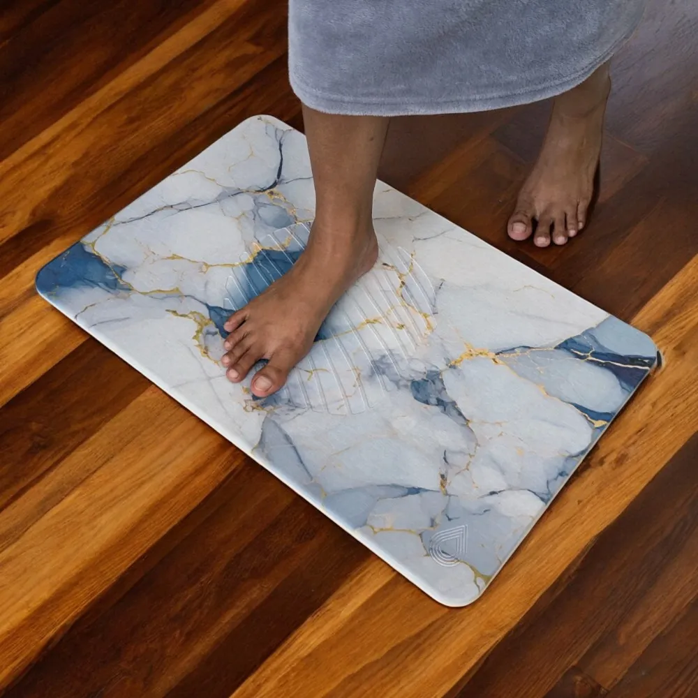 Tapis de bain Bleu Saphir en diatomite Essence