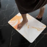 Tapis de bain Beige Ambre en diatomite Essence