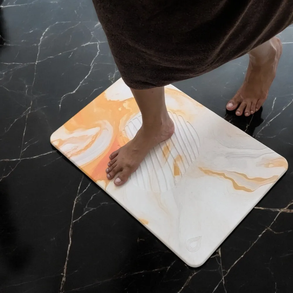 Tapis de bain Beige Ambre en diatomite Essence