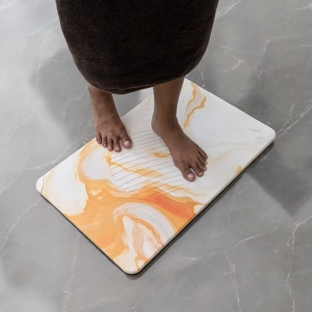 Tapis de bain Beige Ambre en diatomite Essence