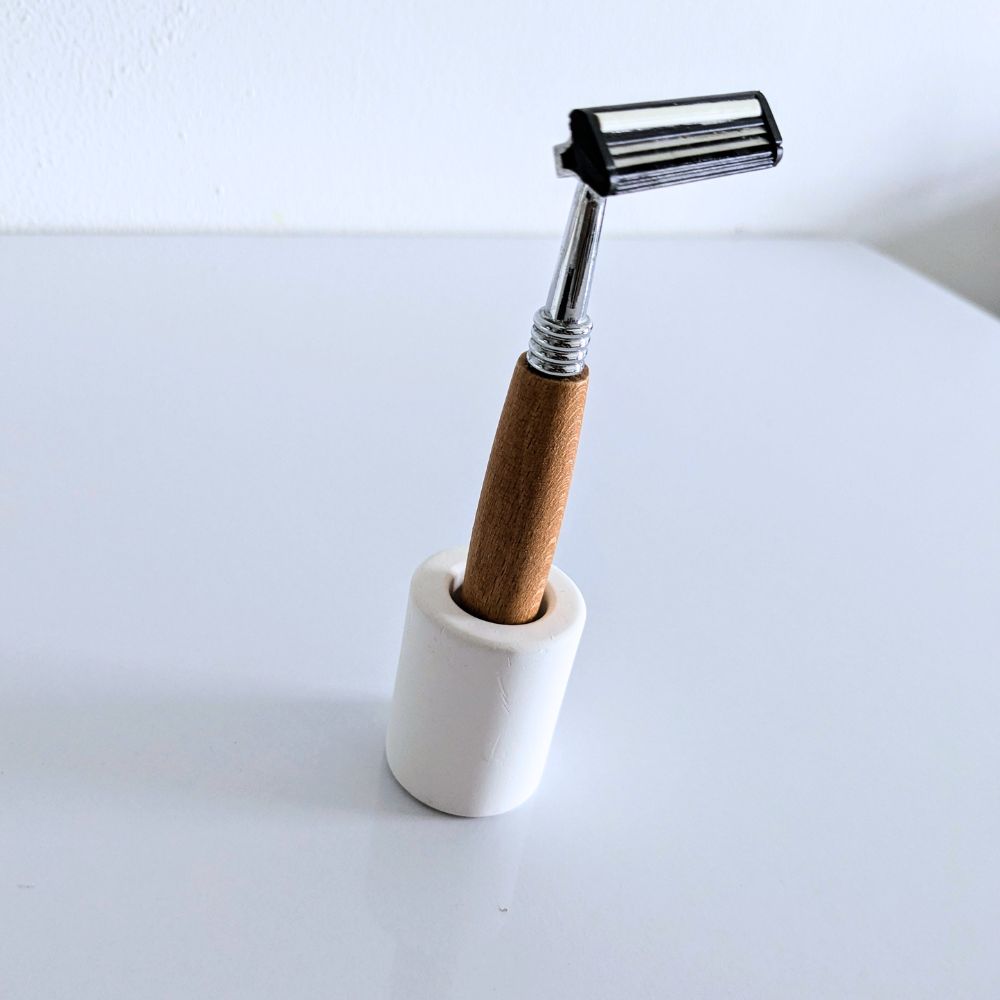 Petit porte brosse à dents Blanc Éternel en diatomite Lilla