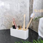 Porte brosse à dents Blanc Éternel en diatomite Olika