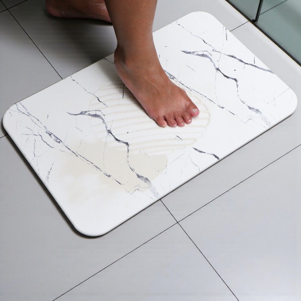 Tapis de bain Blanc Coral en Diatomite Essence