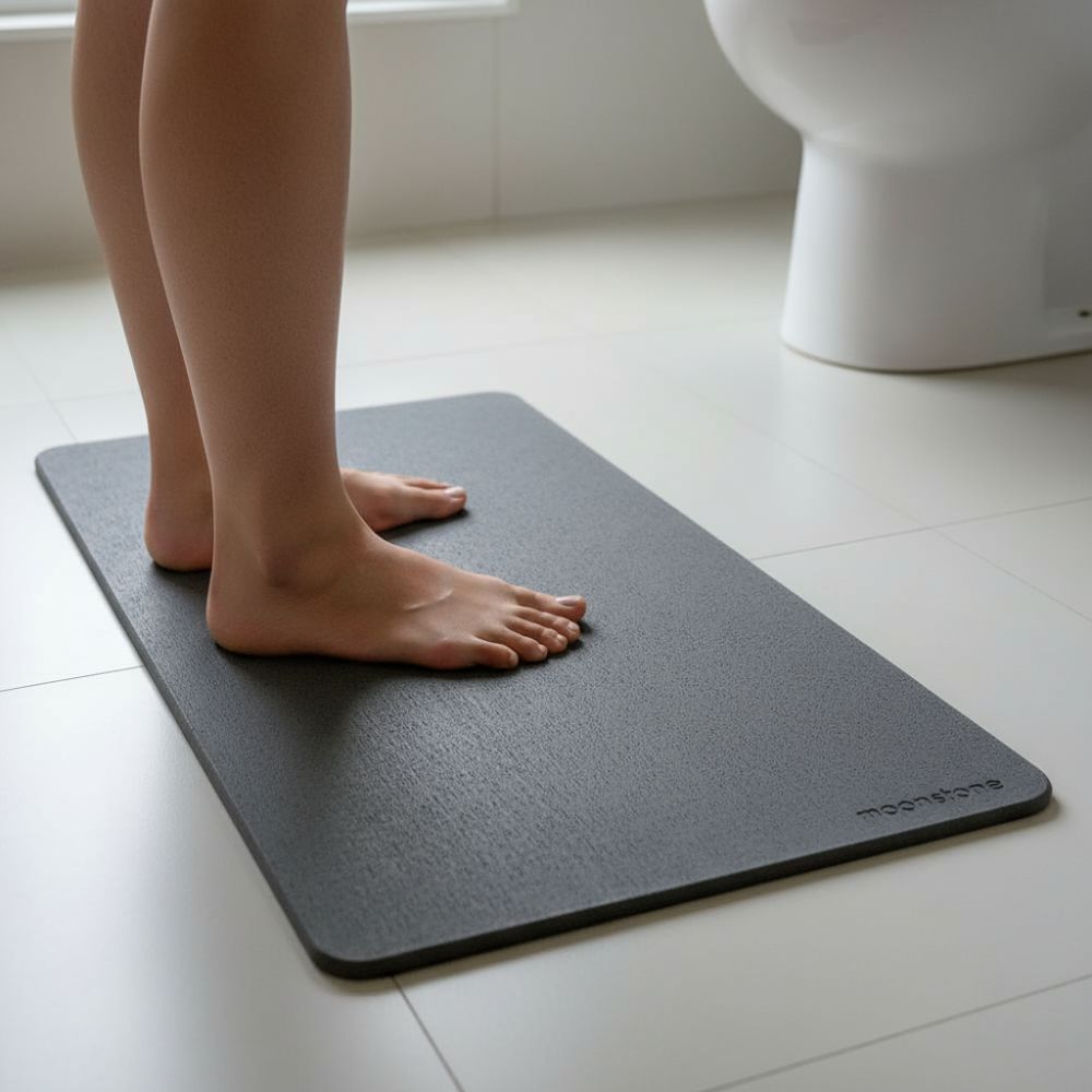 Grande taille tapis de bain Gris Orage en diatomite Terra XL
