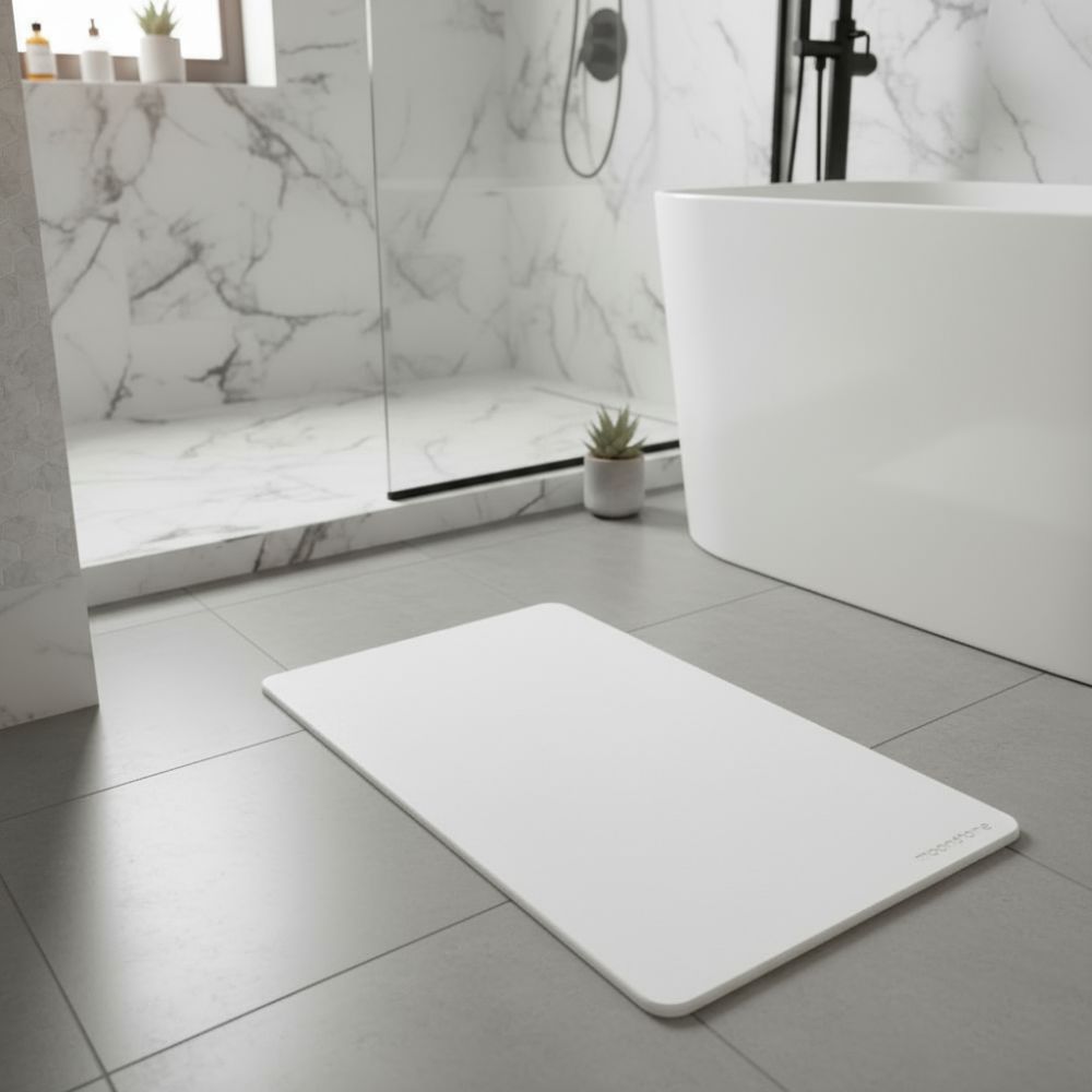 Grande taille tapis de bain Blanc Eternel en diatomite Terra XL