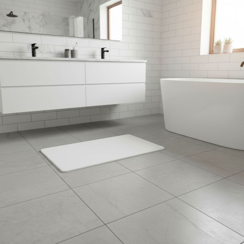 Grande taille tapis de bain Blanc Eternel en diatomite Terra XL