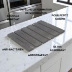 Tapis de vaiselle Gris Orage en diatomite Agilis
