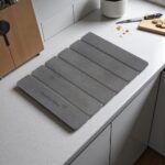 Tapis de vaiselle Gris Orage en diatomite Agilis